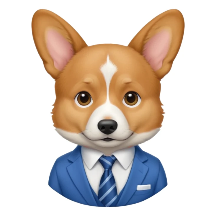 perrita caricatura gorgi gales ejecutivo con ropa celeste sticker