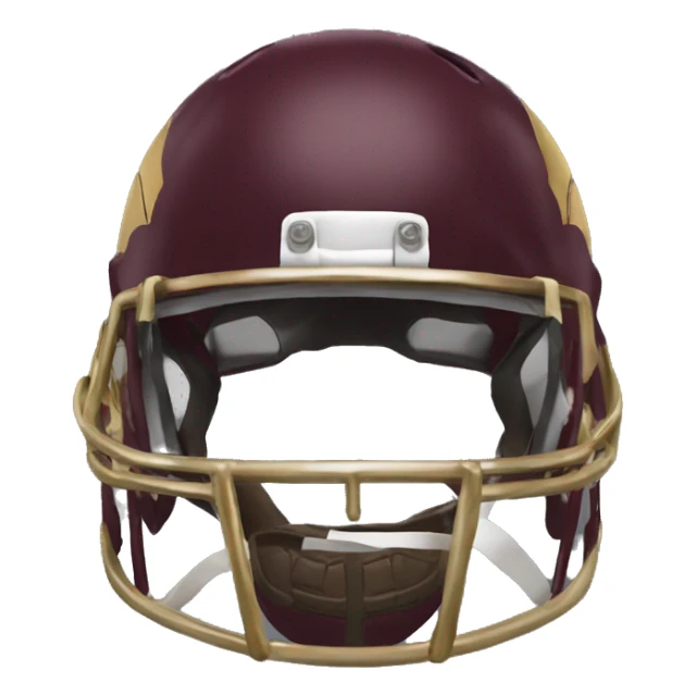 Maroon football helmet with gold trident on it sticker