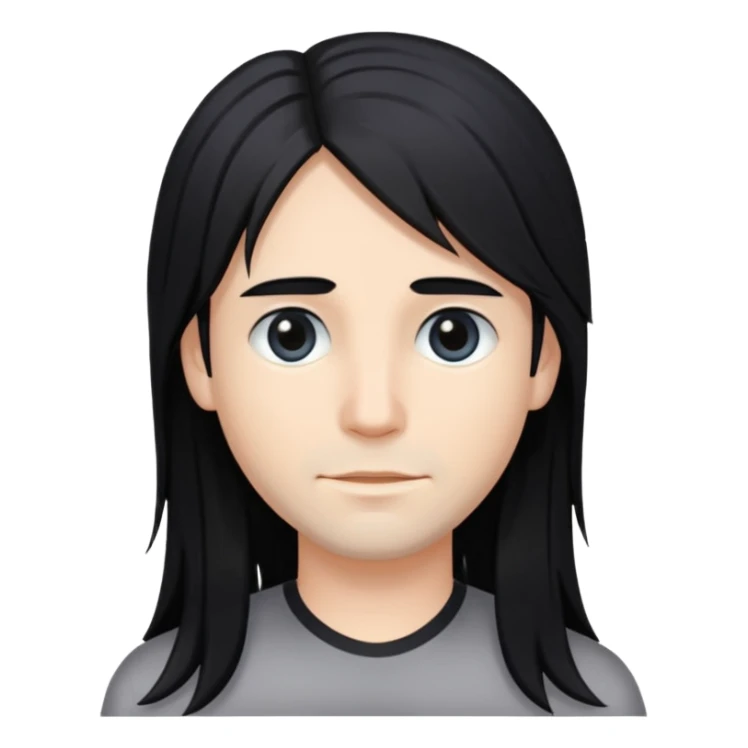 James iha long black hair white streaks sticker