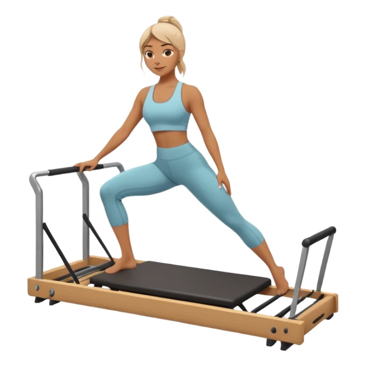 Mujer haciendo pilates en un reformer sticker