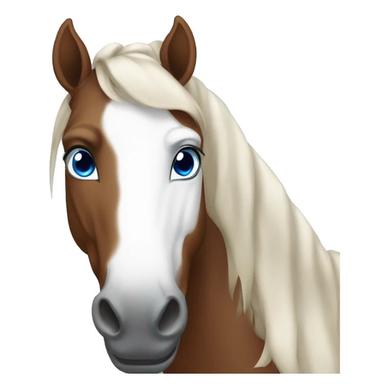 brown and white horse with blue eyes sticker
