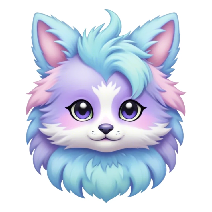 Kawaii bright fantasy ethereal anthro fursona animal sticker