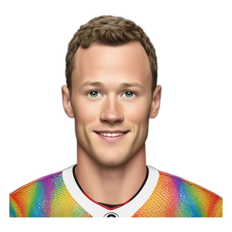 Disco Jonathan Toews wearing rainbow lace shirt sticker