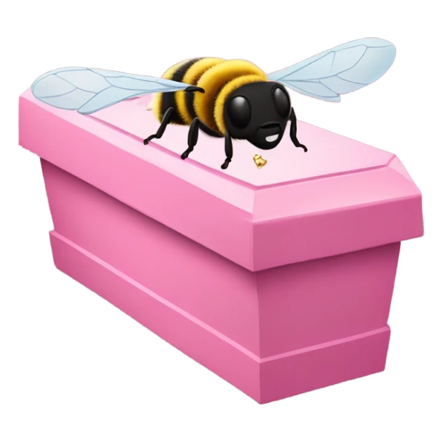 Bee in a pink coffin going to heaven  sticker