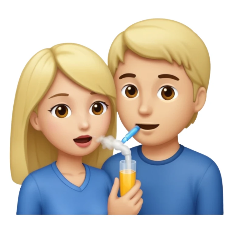 Girl giving a blowjob to a guy sticker