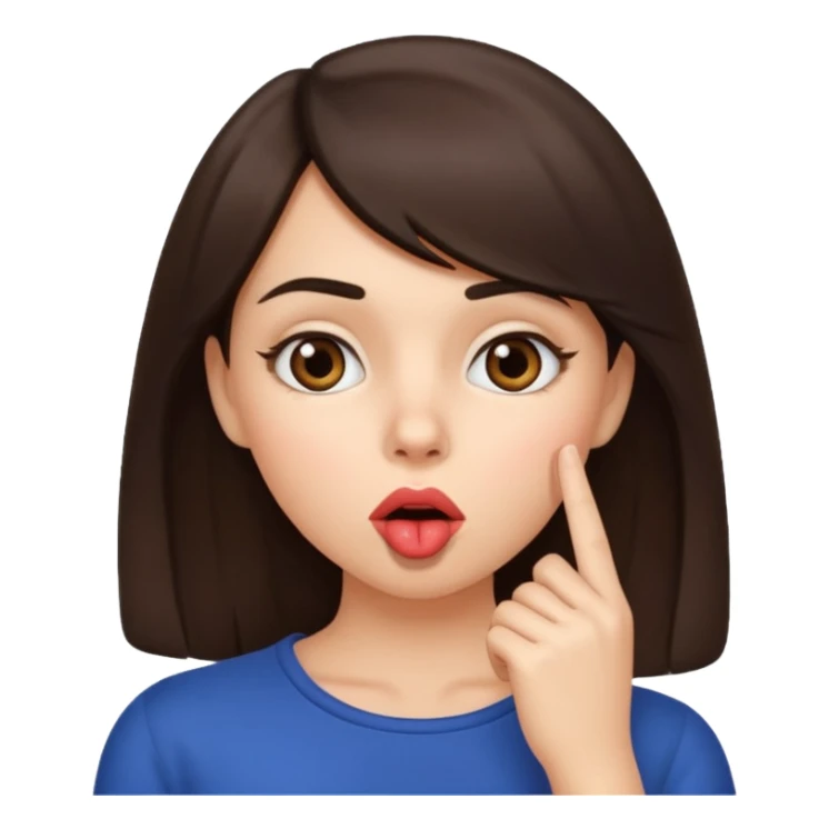 shhh wow brunette girl sticker