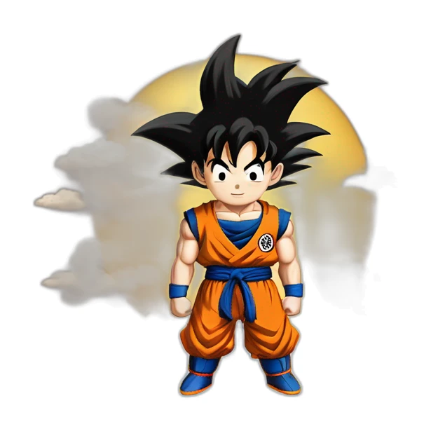 Son goku sur petit nuage qui vole sticker