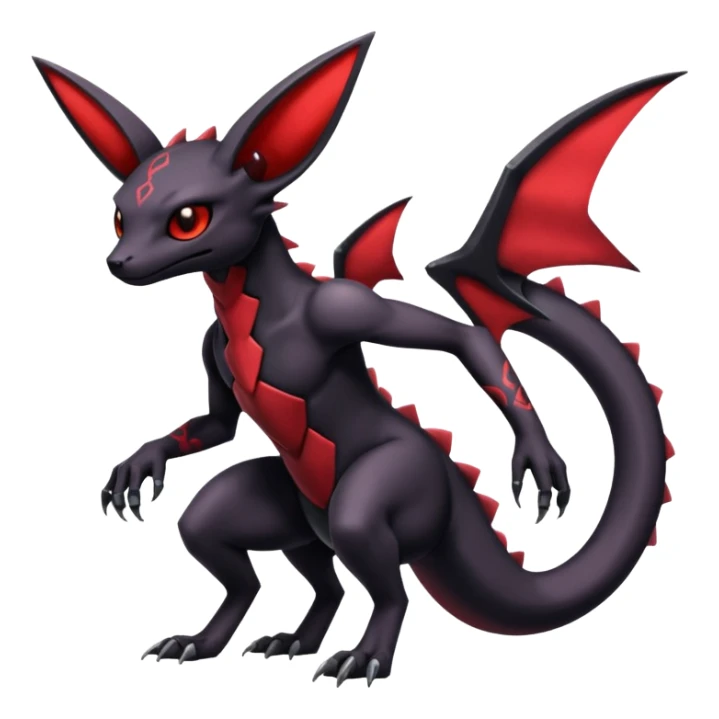 Gothic Edgy Badass Cool Genesect-Umbreon-Salandit-Fakémon-hybrid-creature (full body)  sticker