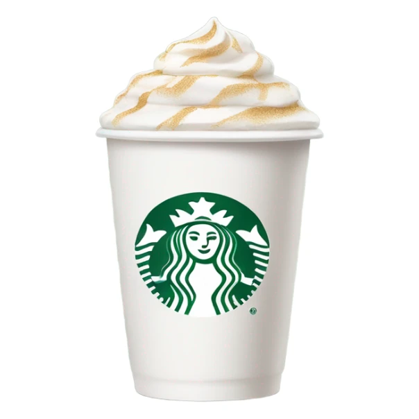 white starbucks with cream sticker