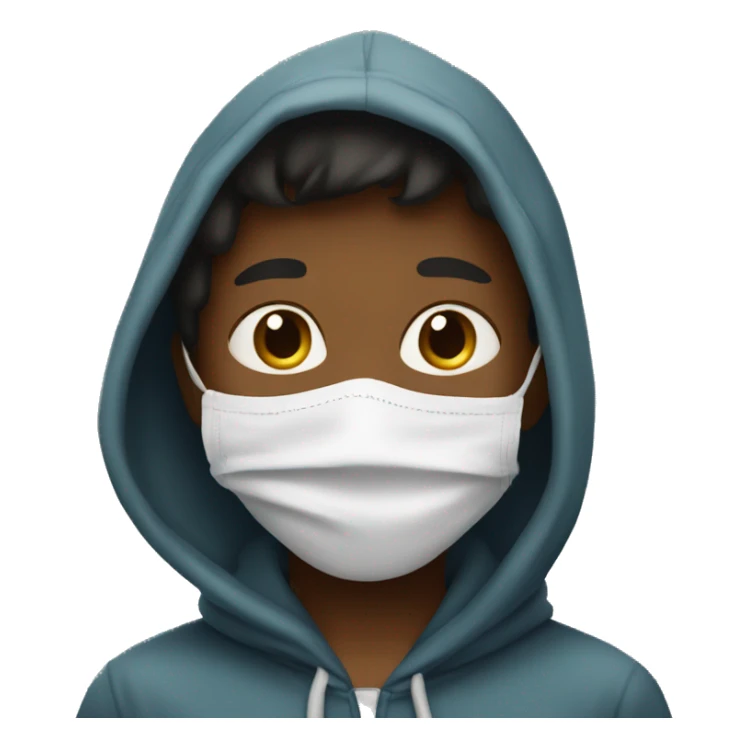 "young boy in hood wearing face mask" sticker