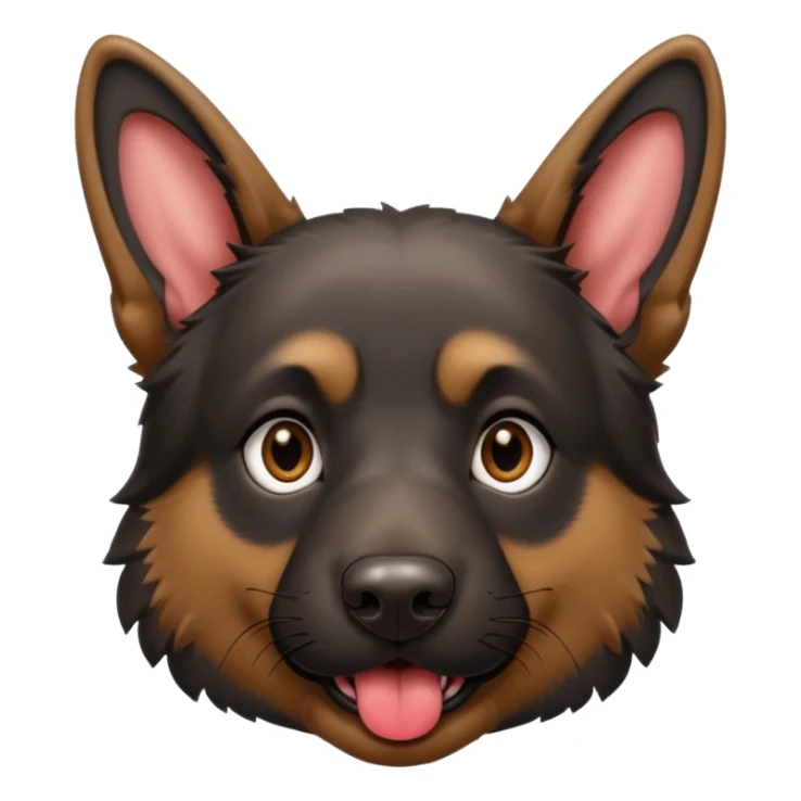 cartoon style dark German Shepherd dog with its tongue hanging out long sticker