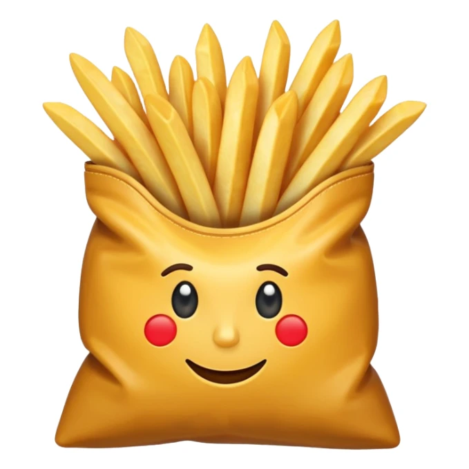 arrow pointing to fries in bag sticker