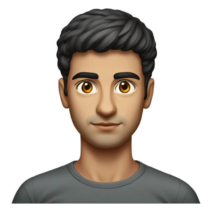 guy 20 years old iranian in 1970 photorealistic serious sticker