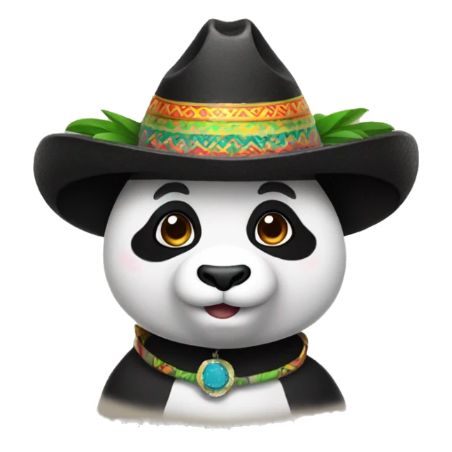 Panda wearing sombrero sticker