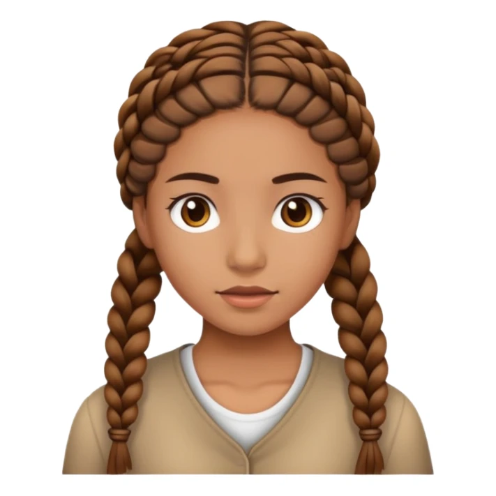 girl with brown braids sticker