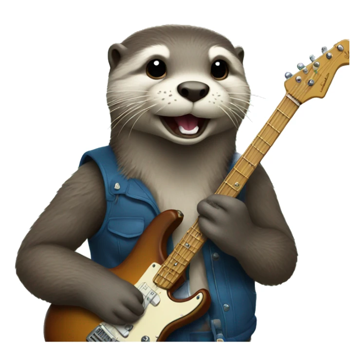 Otter in a rock band sticker