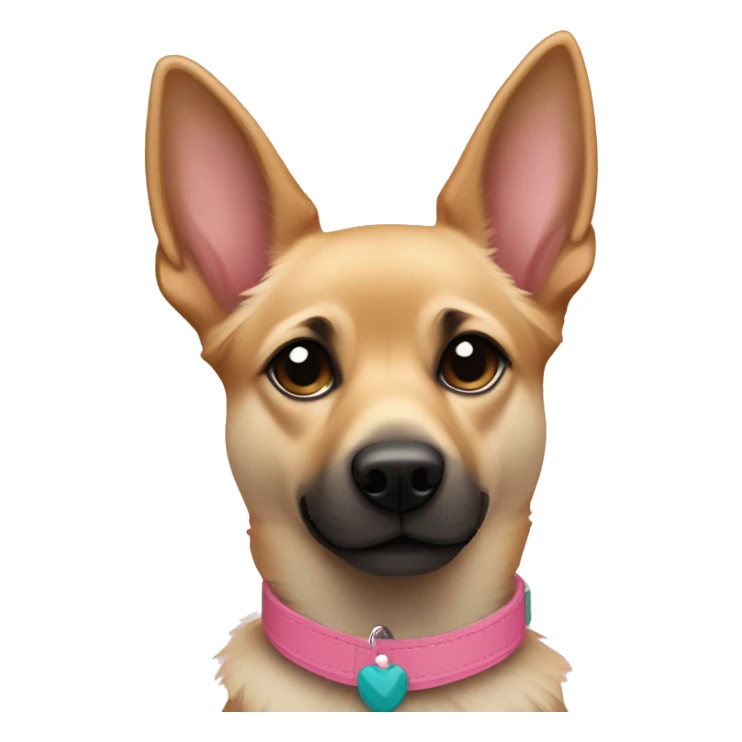 Tan German Shepard with pink collar and white chihuahua with teal collar sticker