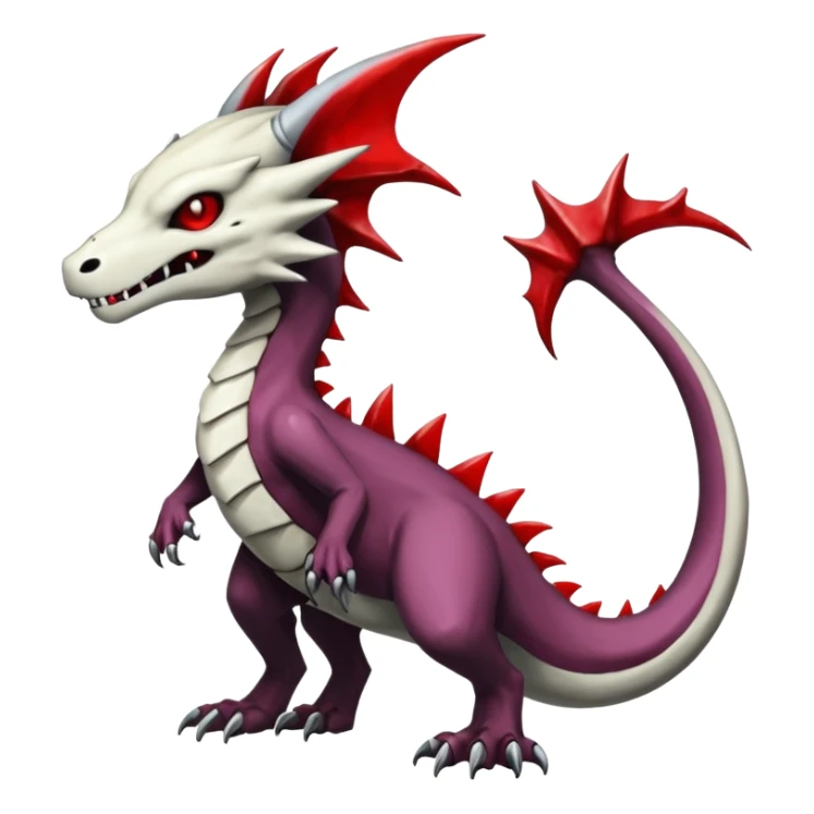 Shiny White Evil Glowing Eldritch Marowak-Salandit-Duskull-Darkdramon-fusion with bloody red markings sticker