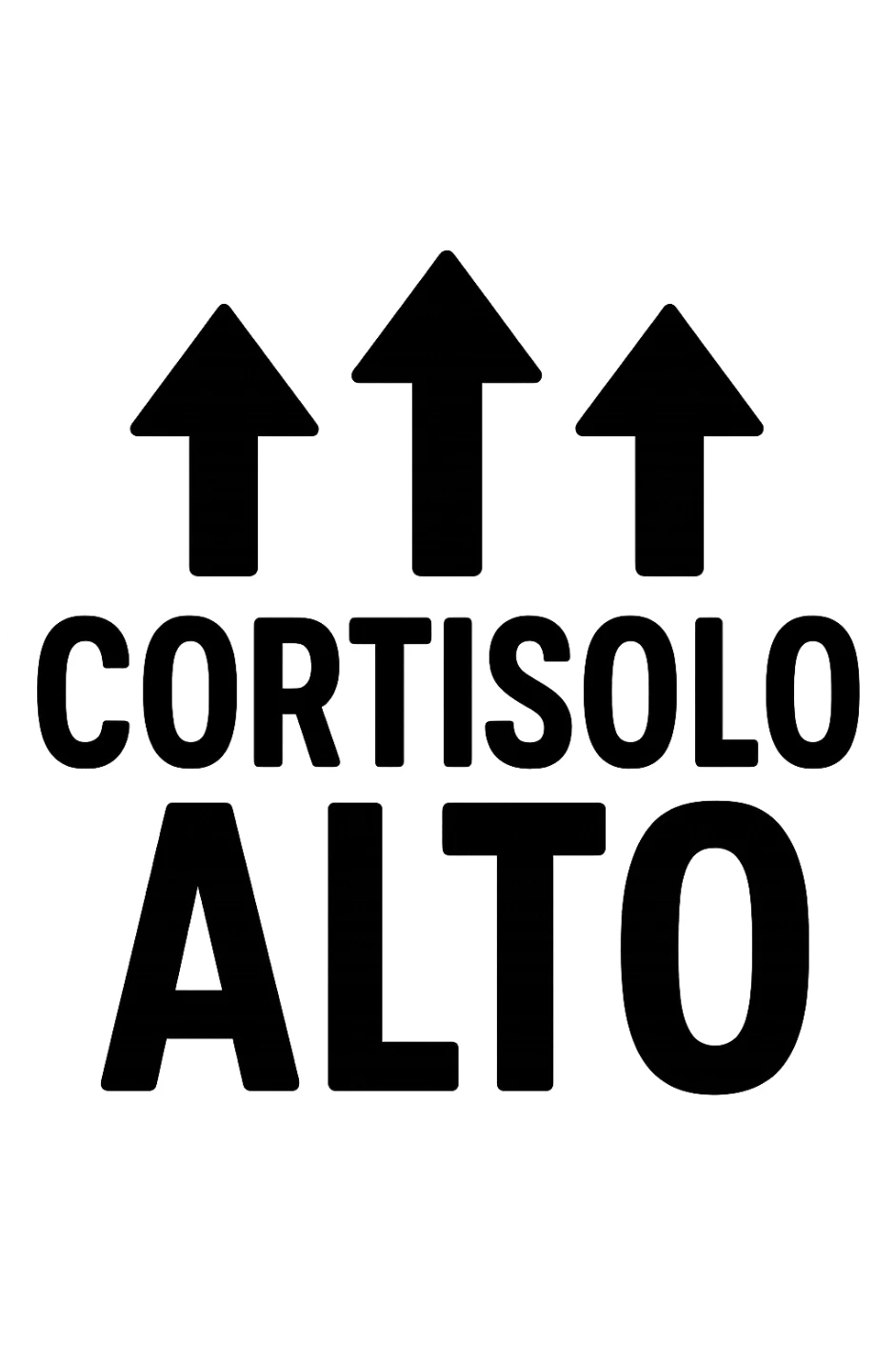 Cortisolo alto con freccie che indicano. In italiano sticker