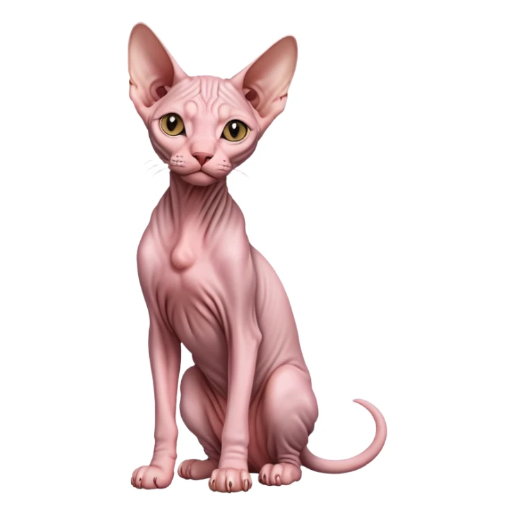 sphynx hairless cat full body sitting sticker