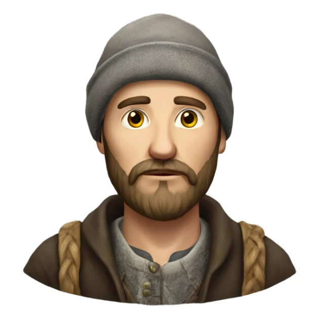 Russian peasant with a beard photorealistic serious sticker
