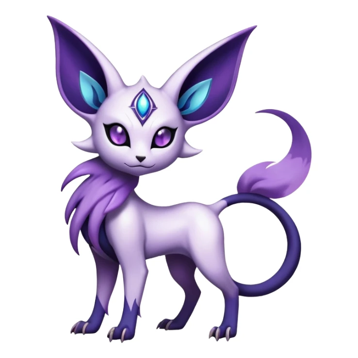 Shiny Exotic Badass Mystical Mysterious Gothic Espeon-Absol-Pokémon-Fakémon-hybrid-creature (full body) sticker