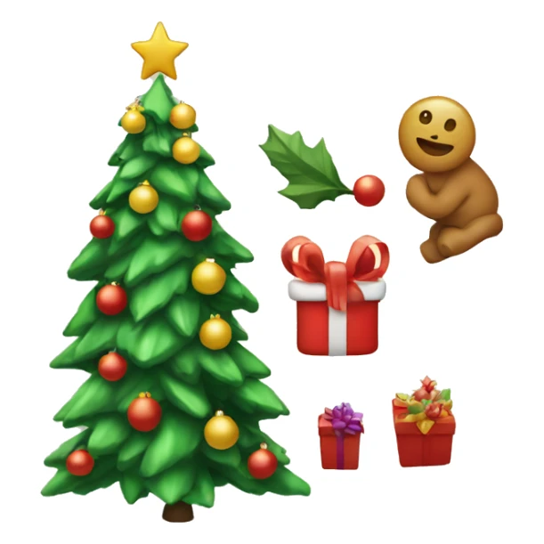 Christmas tree with ordiment sticker