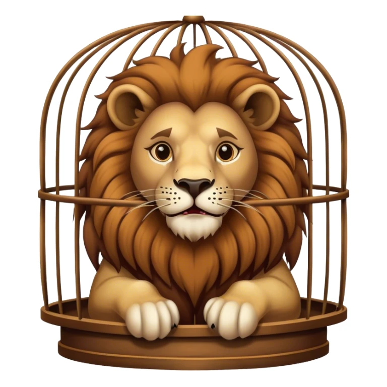 Vintage circus lion in cage sticker