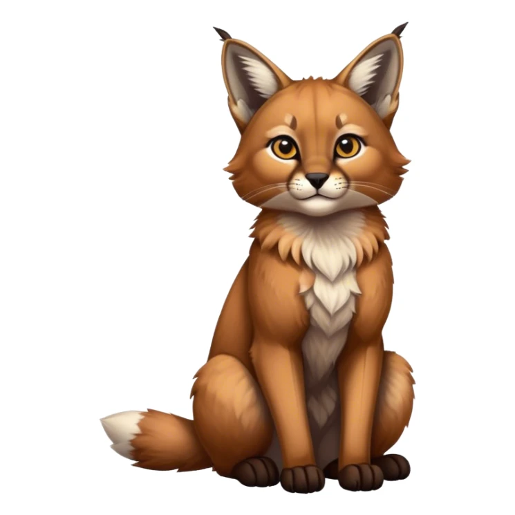 Epic Cute Dark Warm Caracal-Bobcat-Fox-hybrid full body sticker