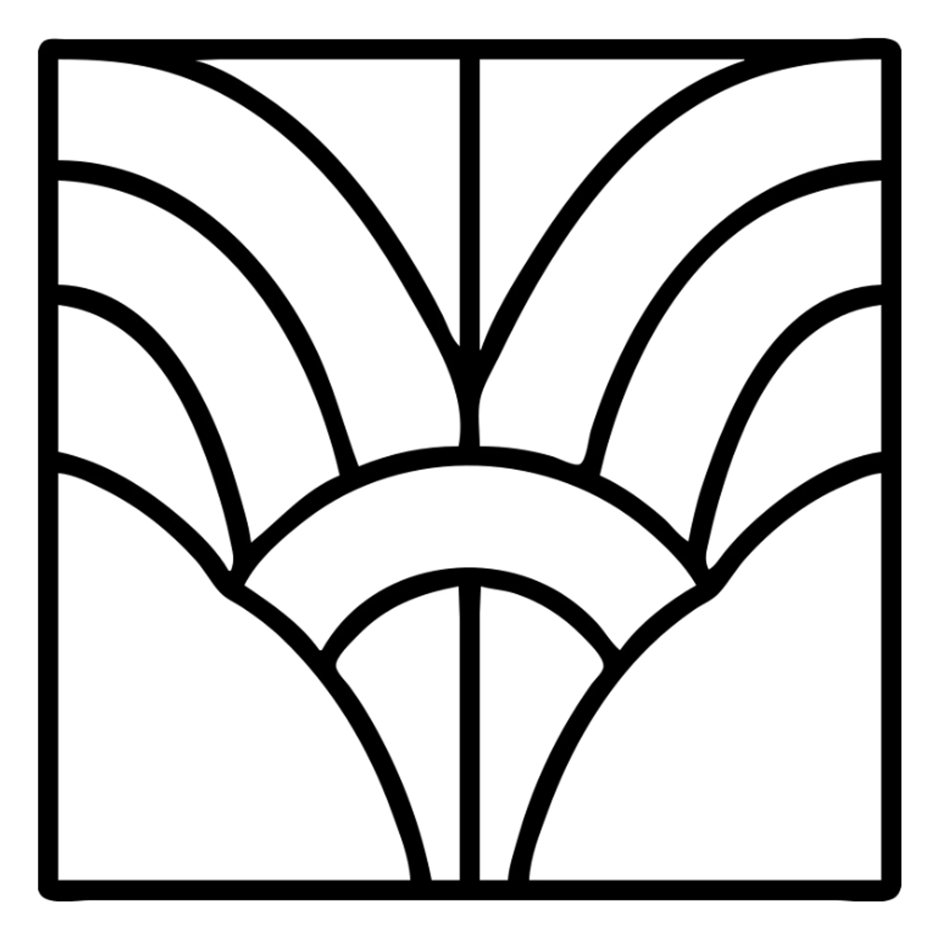 stencil pattern in art deco style sticker