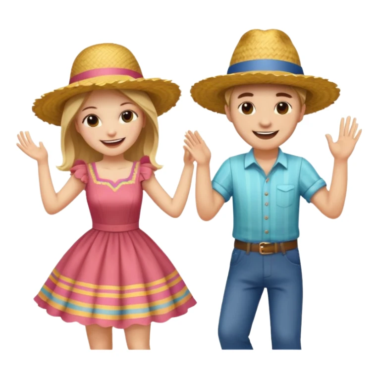 casal de branco  dançando quadrilha festa junina sticker