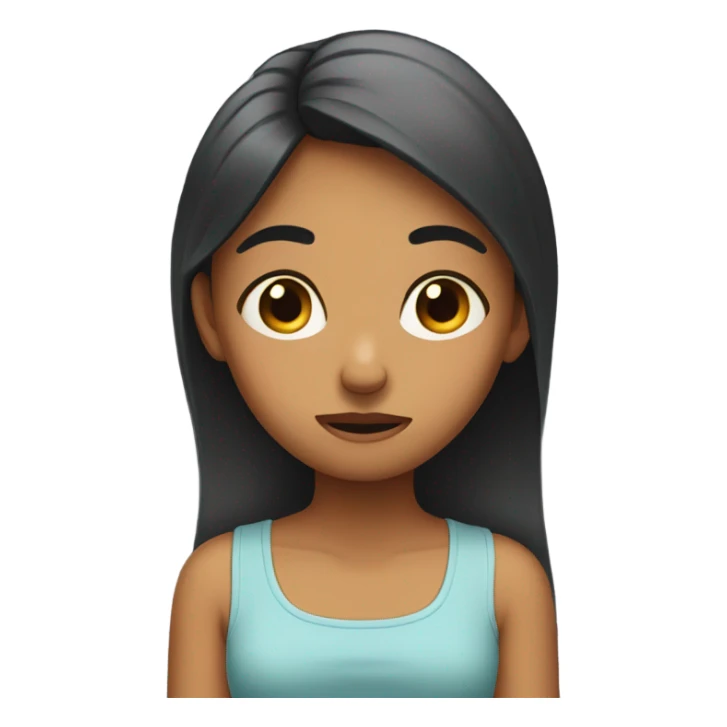 embarrassed girl trying to look apologetic sticker