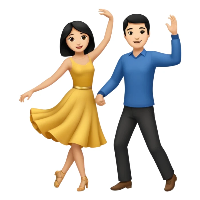 couple dancing full body man black hair sticker