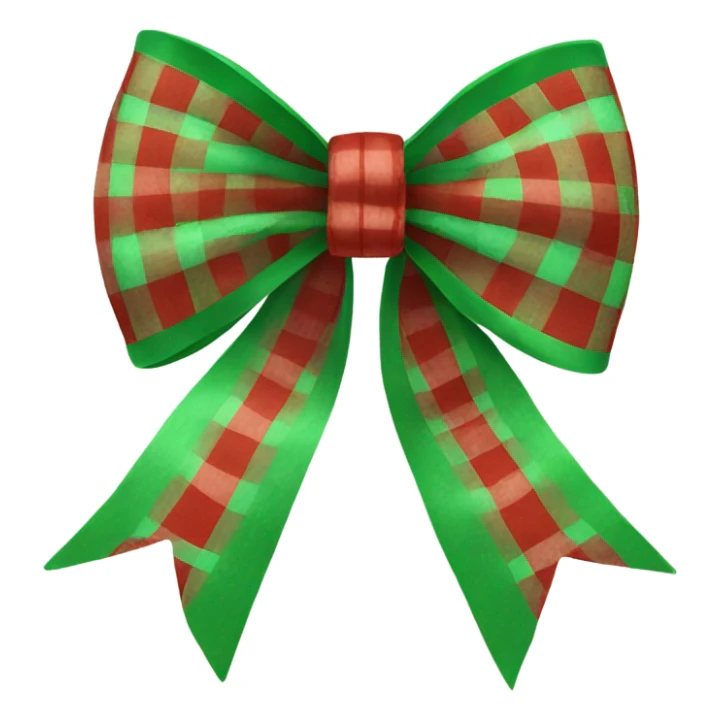 green and red checkered christmas bow  sticker