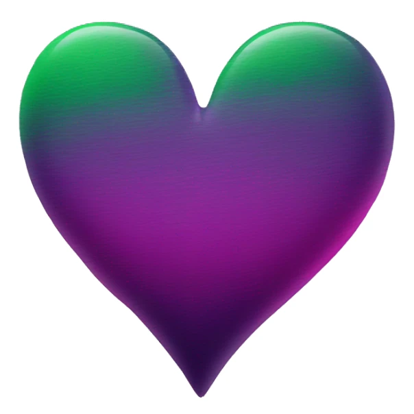 Green purple magenta ombré heart  sticker