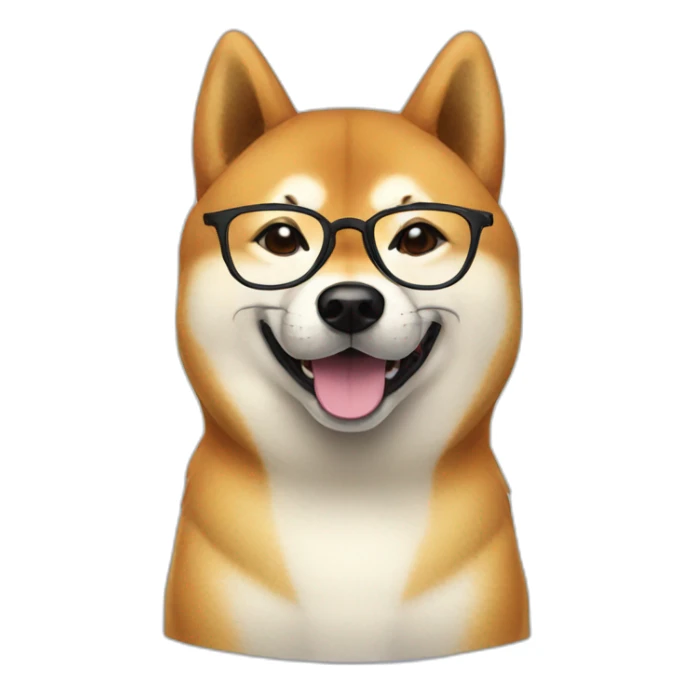 Shiba inu with glasses sticker