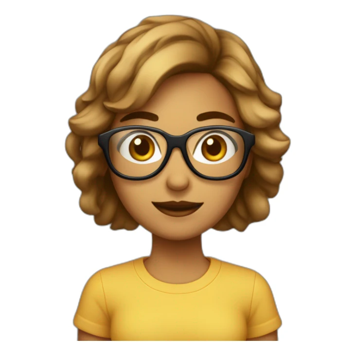 Chica pelo corto y marrón con gafas sticker