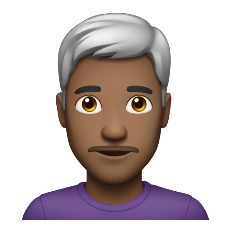 Man with dark Hair and purple scars in face sticker