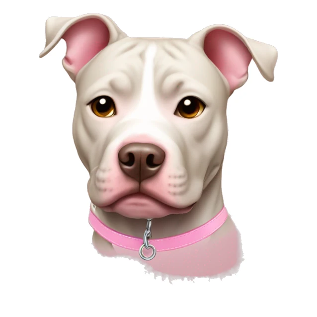 Pit bull with Light pink collar sticker