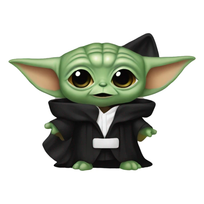 baby yoda in a black tuxedo  sticker
