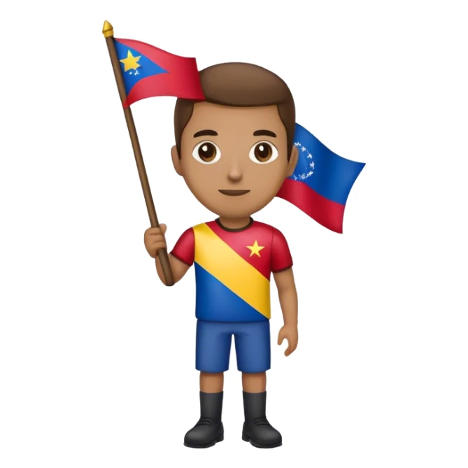A person with a flag of Venezuela in his hand  sticker