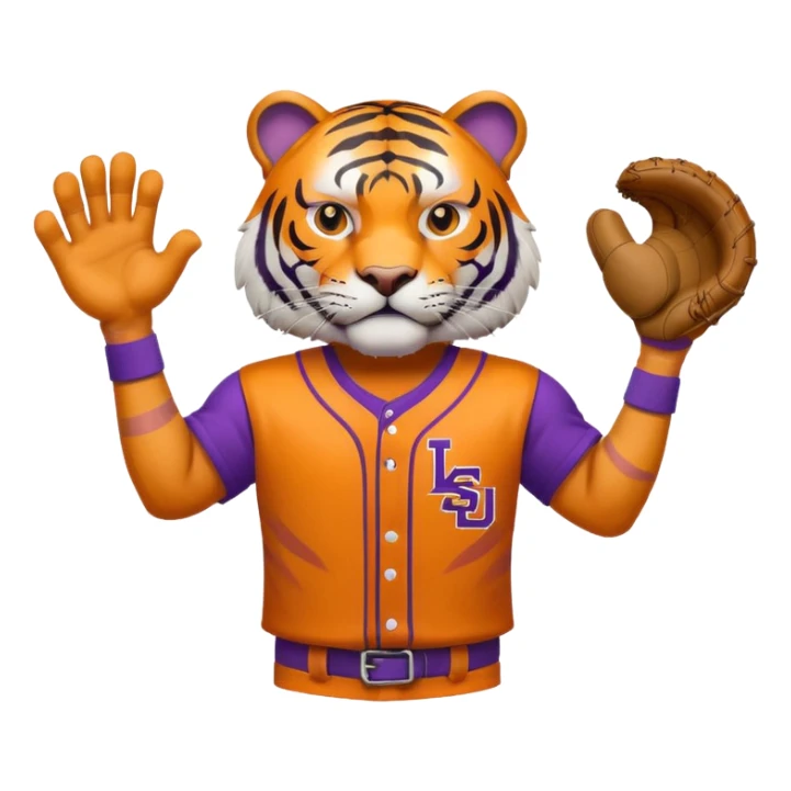 Lsu Tiger fierce with baseball jersey  sticker
