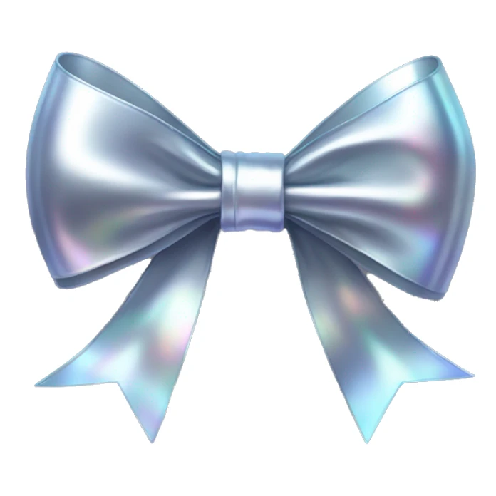 Realistic isolated silver holographic bow. sticker