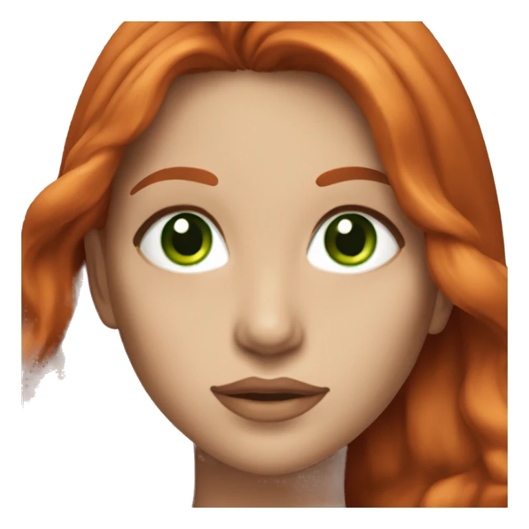 Model with long red hair and green eyes sticker