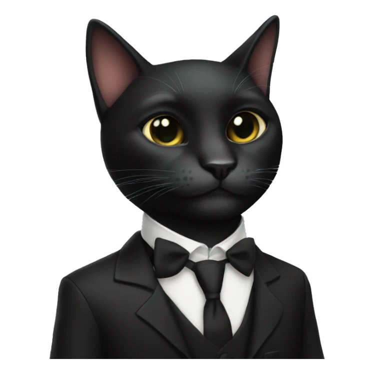 the cool black cat in a black  formal cassic suit sticker