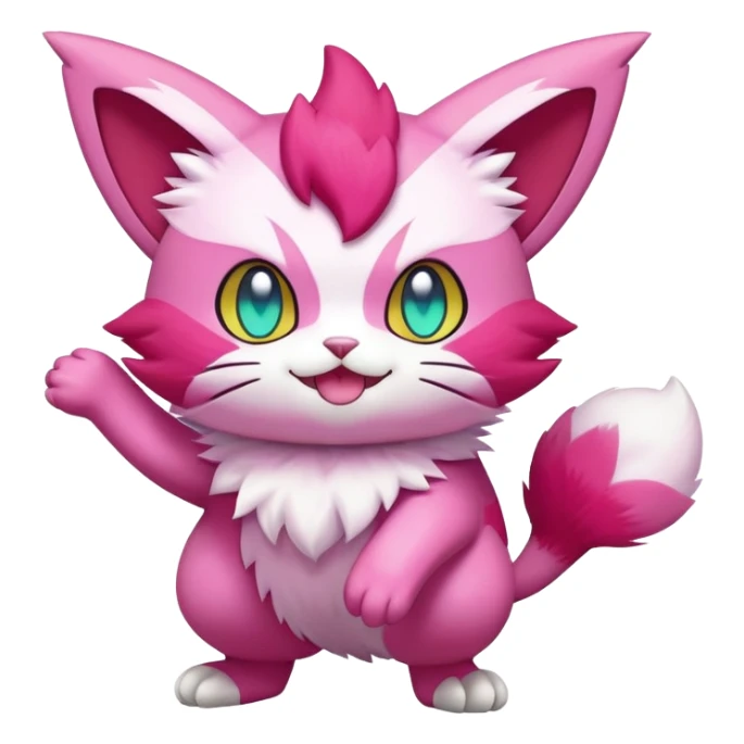 Skitty-Delcatty-Pokémon-Fakémon-hybrid-creature (full body) sticker