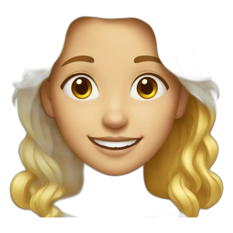 Happy golden haired girl sticker