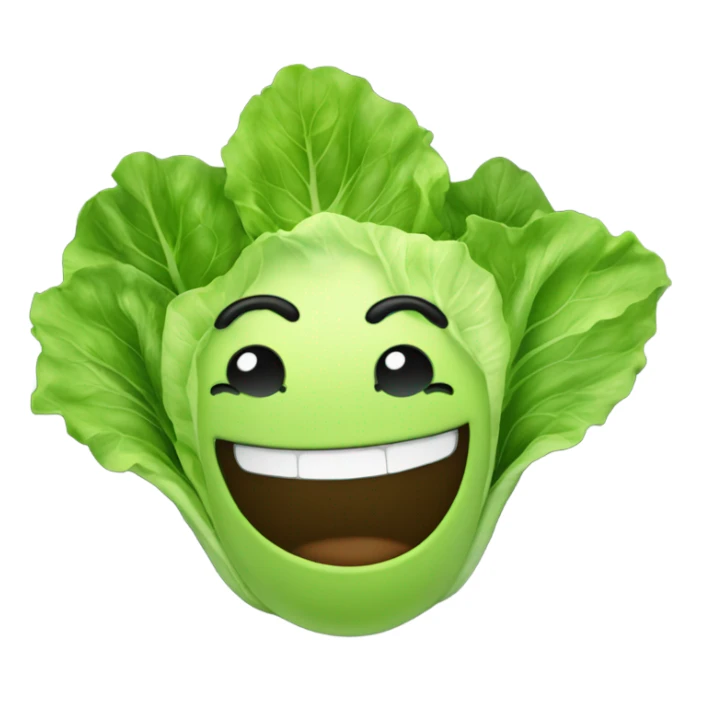 lettuce with a happy face holds a mirror in his hand and looks at it sticker
