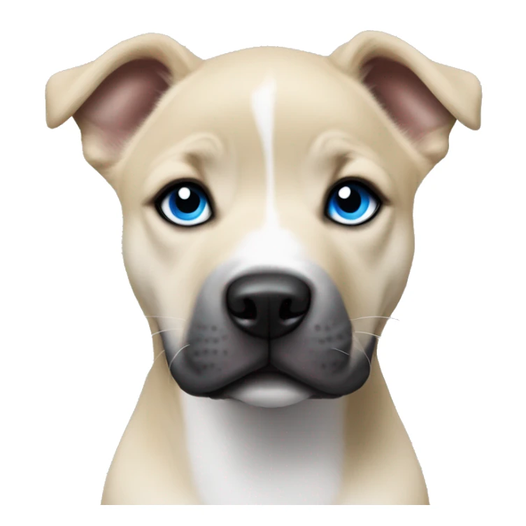 Blonde and black pitbull husky puppy with pointed ears and blue eyes  sticker