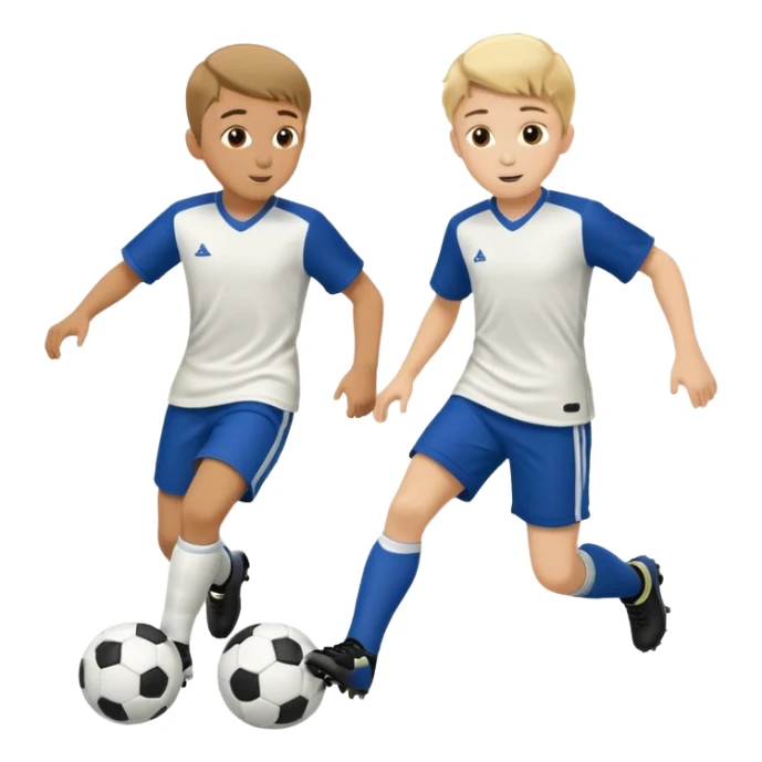 two brothers playings soccer in a park
 sticker